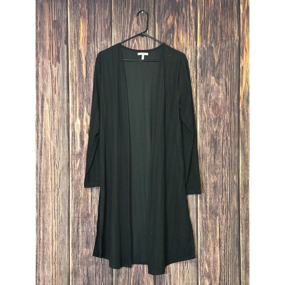 Maurices Sweaters - Maurices Cardigan Duster Womens M Black Ribbed Longline Open Front Midi Knit